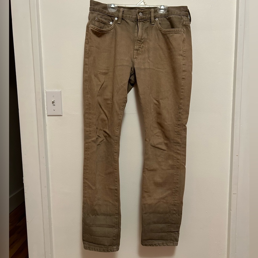 Outerknown SEA jeans W31 L32 straight leg in olive